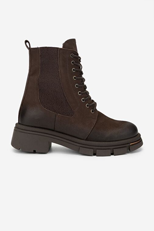 Valmenti Kadın Hakiki Deri Kahverengi Nubuk Casual Bot - Görsel 2
