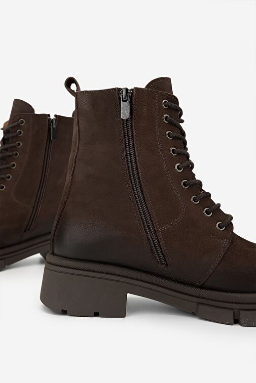 Valmenti Kadın Hakiki Deri Kahverengi Nubuk Casual Bot - Görsel 5