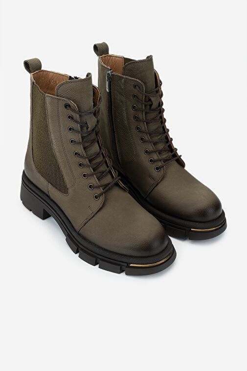 Valmenti Kadın Hakiki Deri Yeşil Casual Bot - Görsel 3