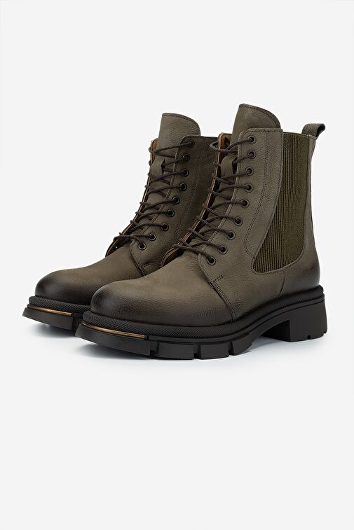 Valmenti Kadın Hakiki Deri Yeşil Casual Bot - Görsel 6