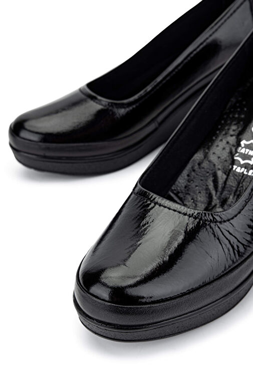 Tamer Tanca Siyah Kadın Deri Dolgu Topuk Ayakkabı 824 6002 BN AYK SK24-25 - Görsel 5