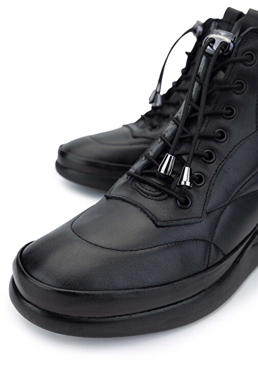 Tamer Tanca Kadın Hakiki Deri Siyah Deri Casual Bot - Görsel 4