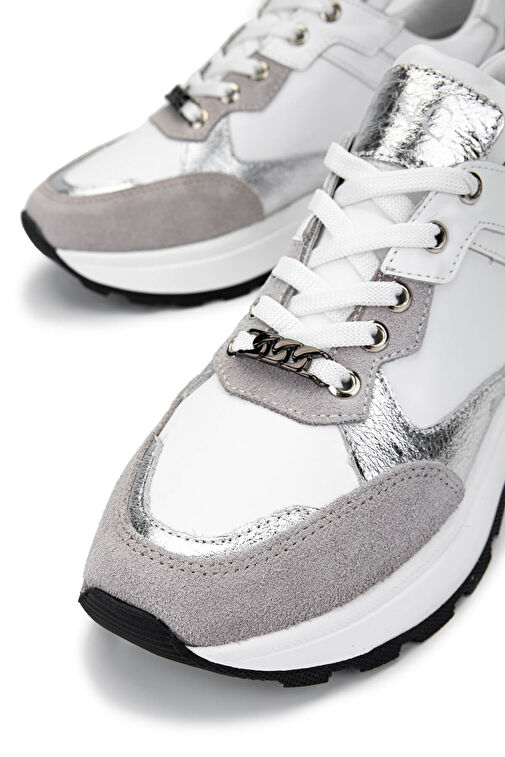 Tamer Tanca Kadın Hakiki Deri Gri Süet Sneakers & Spor Ayakkabı - Görsel 4