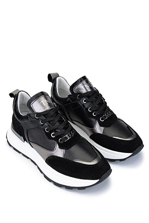 Tamer Tanca Kadın Hakiki Deri Siyah Süet Sneakers & Spor Ayakkabı - Görsel 3