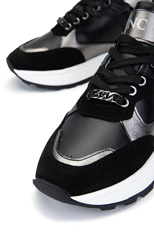 Tamer Tanca Kadın Hakiki Deri Siyah Süet Sneakers & Spor Ayakkabı - Görsel 4