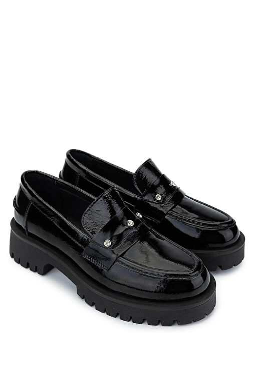 Tamer Tanca Kadın Hakiki Deri Siyah Açma Loafer Ayakkabı - Görsel 3