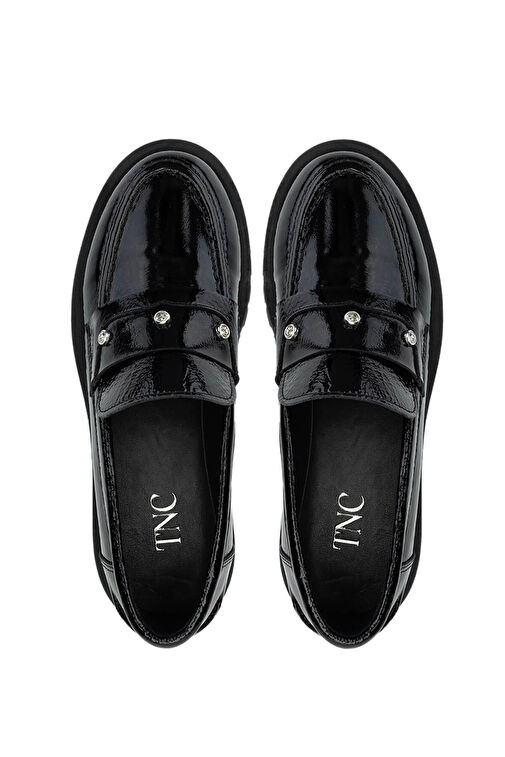 Tamer Tanca Kadın Hakiki Deri Siyah Açma Loafer Ayakkabı - Görsel 6