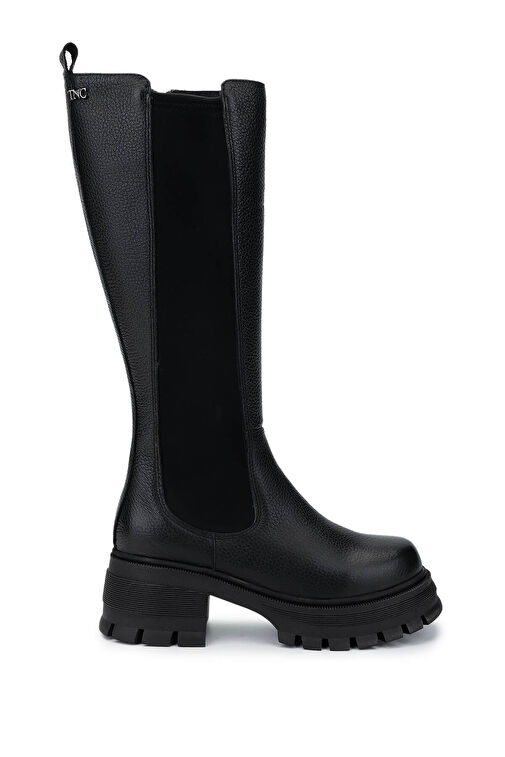Tamer Tanca Kadın Hakiki Deri Siyah Floter Casual Çizme - Görsel 2