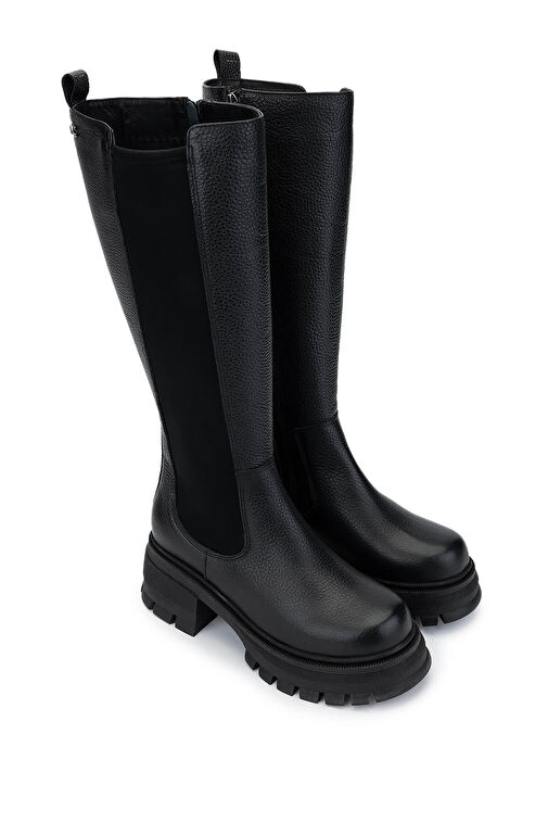 Tamer Tanca Kadın Hakiki Deri Siyah Floter Casual Çizme - Görsel 3