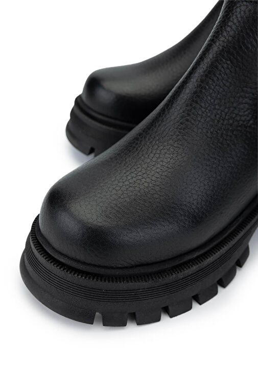 Tamer Tanca Kadın Hakiki Deri Siyah Floter Casual Çizme - Görsel 4