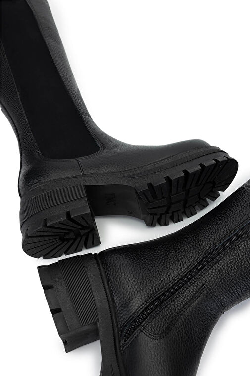 Tamer Tanca Kadın Hakiki Deri Siyah Floter Casual Çizme - Görsel 6