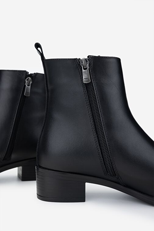 Valmenti Kadın Siyah Deri Topuklu Bot - Görsel 5