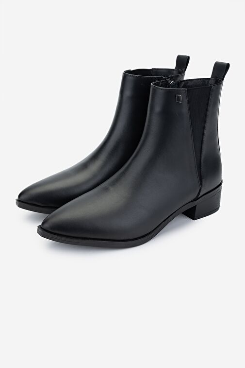 Valmenti Kadın Siyah Deri Topuklu Bot - Görsel 7