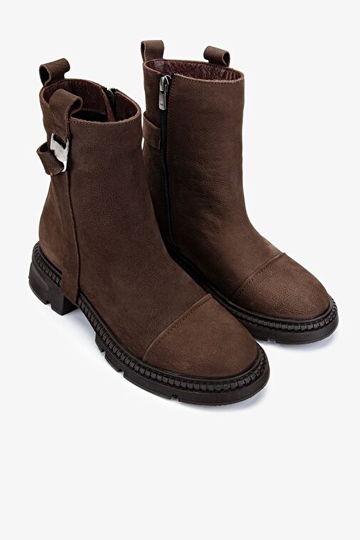 Valmenti Kadın . Kahverengi Nubuk Casual Bot - Görsel 3