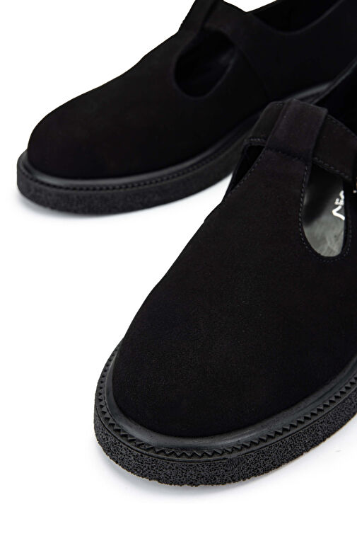 Tamer Tanca Kadın Hakiki Deri Siyah Süet Casual Ayakkabı - Görsel 5