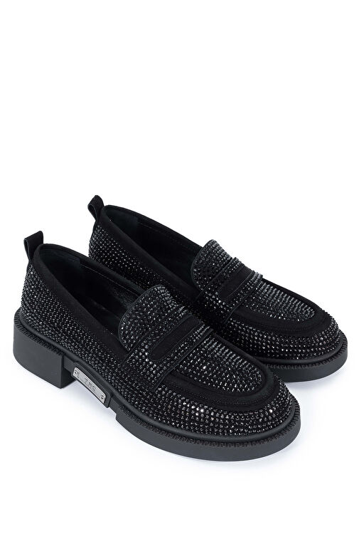 Tamer Tanca Siyah Kadın Süet Loafer 1061 2301-1 BN AYK SK24-25 - Görsel 3