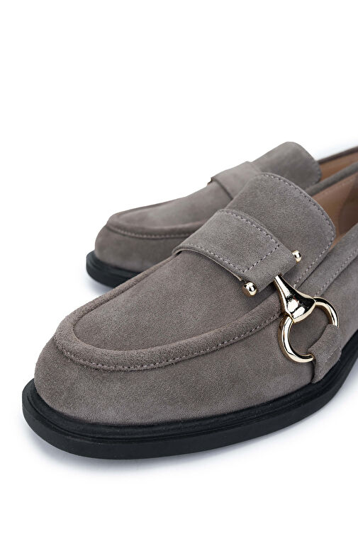 Tamer Tanca Kadın Hakiki Deri Vizon Süet Loafer Ayakkabı - Görsel 4