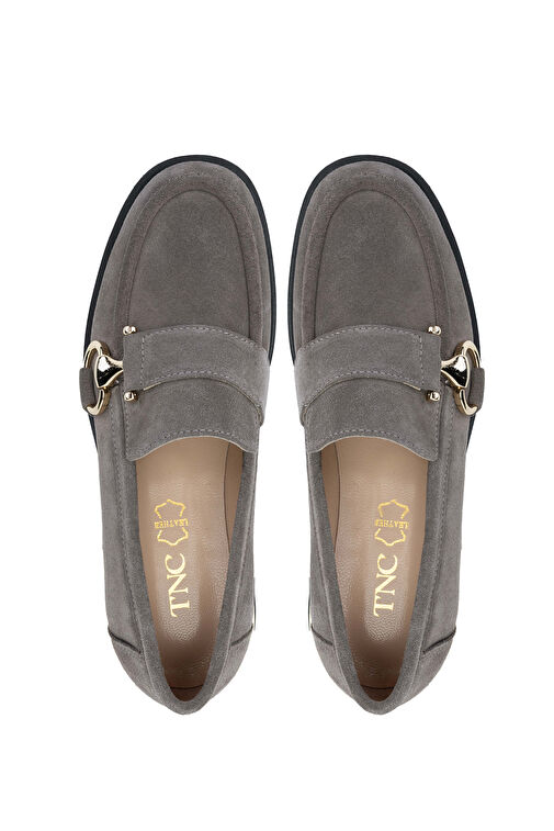 Tamer Tanca Kadın Hakiki Deri Vizon Süet Loafer Ayakkabı - Görsel 6