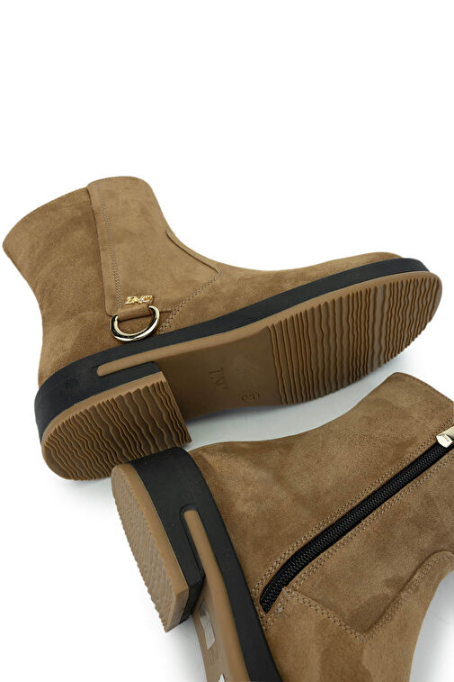 Tamer Tanca Kadın Hakiki Deri Tütün Süet Casual Bot - Görsel 6