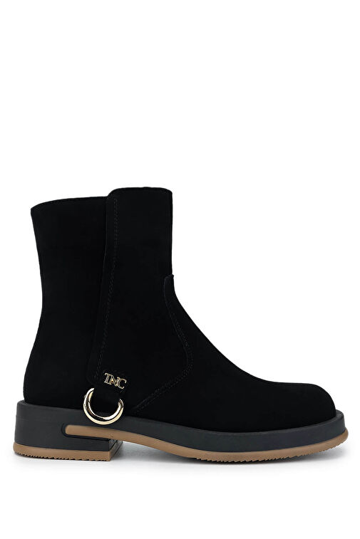 Tamer Tanca Kadın Hakiki Deri Siyah Süet Casual Bot - Görsel 2