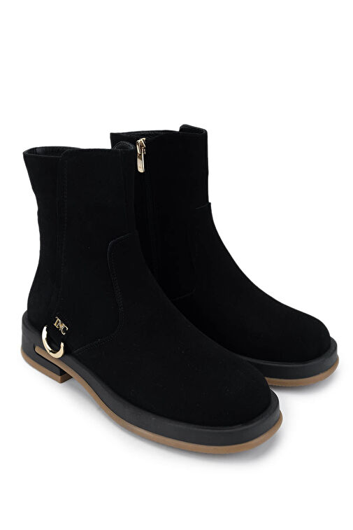 Tamer Tanca Kadın Hakiki Deri Siyah Süet Casual Bot - Görsel 3