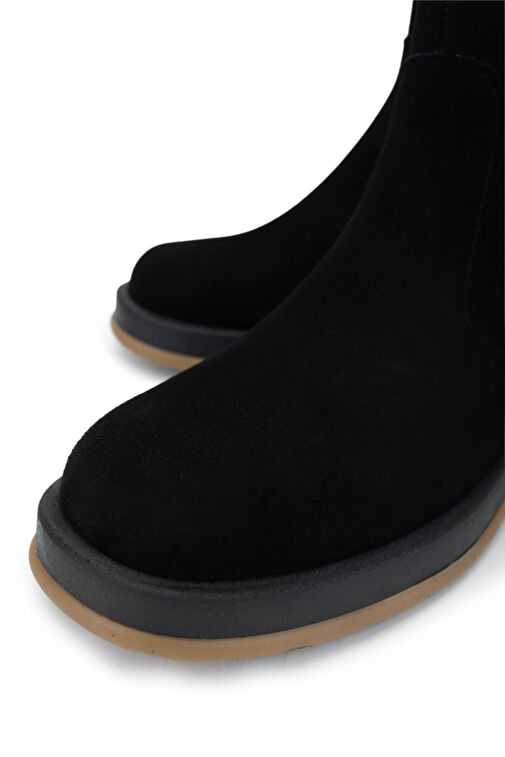 Tamer Tanca Kadın Hakiki Deri Siyah Süet Casual Bot - Görsel 4