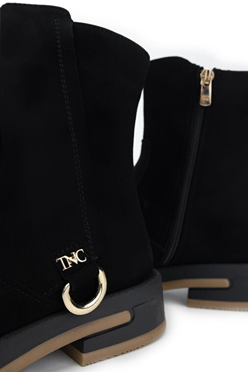 Tamer Tanca Kadın Hakiki Deri Siyah Süet Casual Bot - Görsel 5