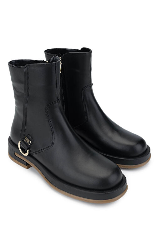 Tamer Tanca Kadın Hakiki Deri Siyah Deri Casual Bot - Görsel 3