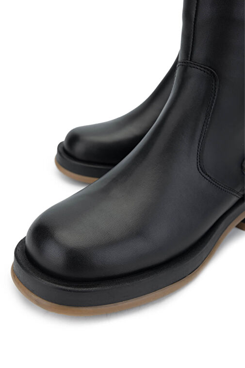 Tamer Tanca Kadın Hakiki Deri Siyah Deri Casual Bot - Görsel 4