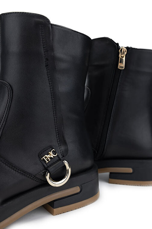 Tamer Tanca Kadın Hakiki Deri Siyah Deri Casual Bot - Görsel 5