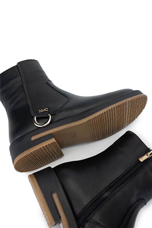 Tamer Tanca Kadın Hakiki Deri Siyah Deri Casual Bot - Görsel 6