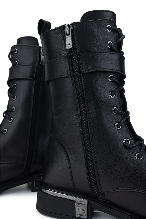 Tamer Tanca Kadın Hakiki Deri Siyah Deri Casual Bot - Görsel 5