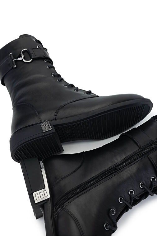 Tamer Tanca Kadın Hakiki Deri Siyah Deri Casual Bot - Görsel 6