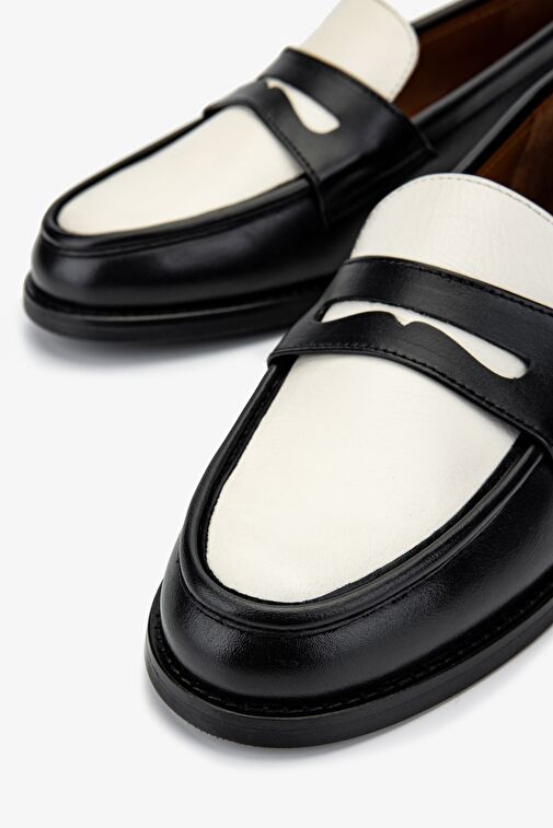 Valmenti Kadın Siyah/Bej Loafer Ayakkabı - Görsel 4