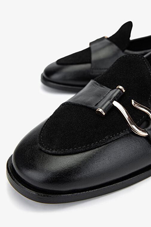 Valmenti Kadın Siyah Deri Loafer Ayakkabı - Görsel 4