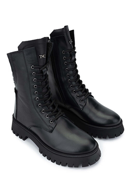 Tamer Tanca Kadın Hakiki Deri Siyah Deri Casual Bot - Görsel 3