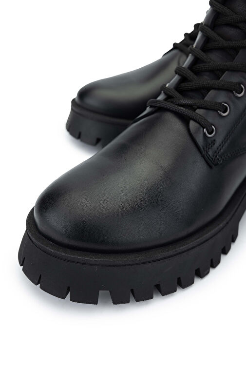 Tamer Tanca Kadın Hakiki Deri Siyah Deri Casual Bot - Görsel 4