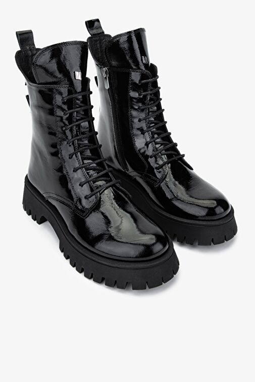 Valmenti Kadın . Siyah Rugan Casual Bot - Görsel 3