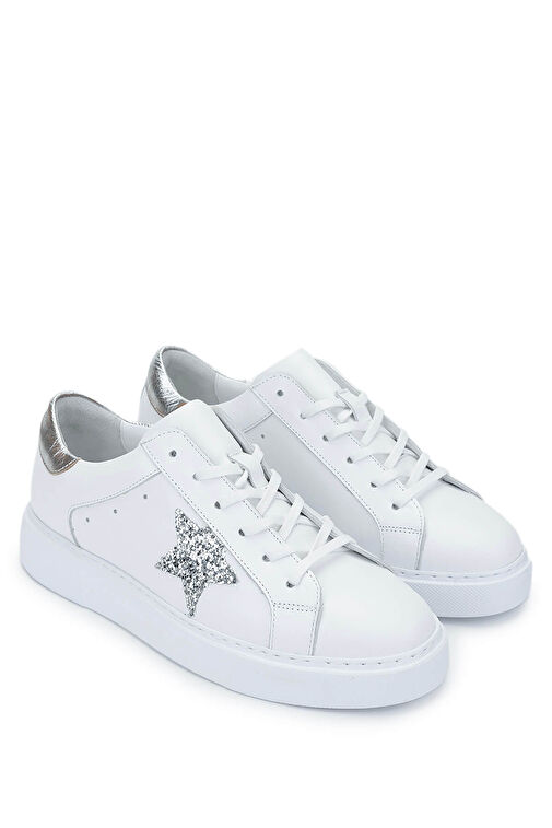 Tamer Tanca Kadın Hakiki Deri Beyaz Sneakers & Spor Ayakkabı - Görsel 3