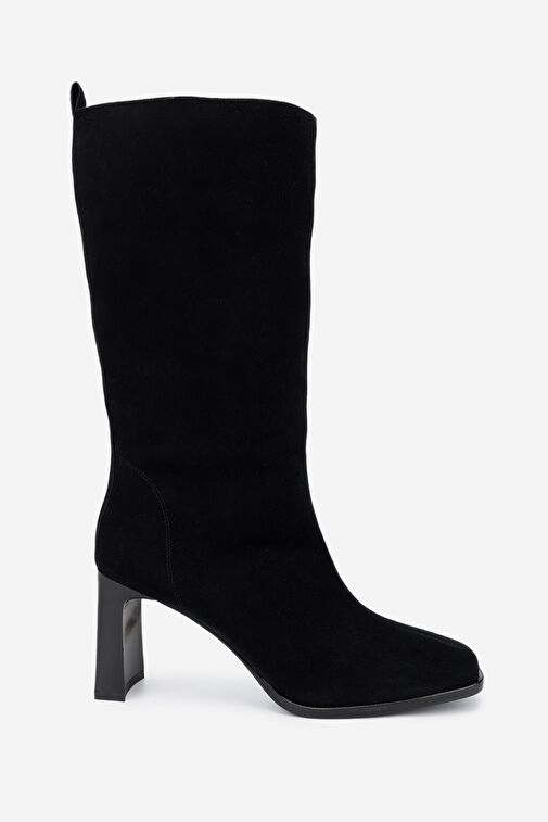 Valmenti Kadın . Siyah Süet Topuklu Çizme - Görsel 2
