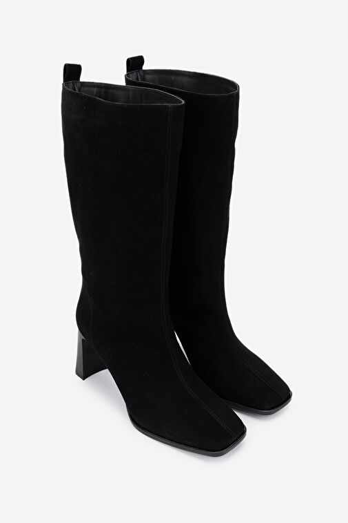 Valmenti Kadın . Siyah Süet Topuklu Çizme - Görsel 3