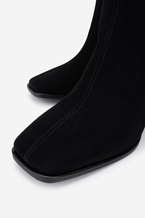 Valmenti Kadın . Siyah Süet Topuklu Çizme - Görsel 4