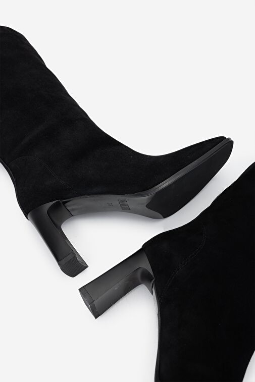 Valmenti Kadın . Siyah Süet Topuklu Çizme - Görsel 6