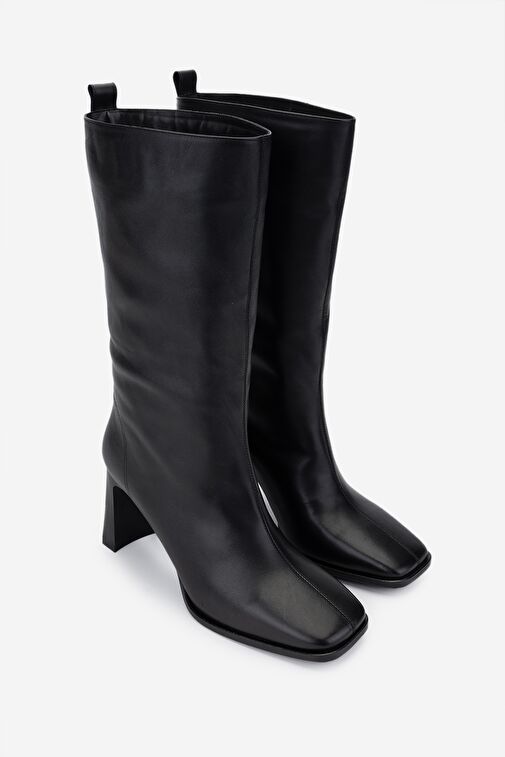 Valmenti Kadın . Siyah Deri Topuklu Çizme - Görsel 3