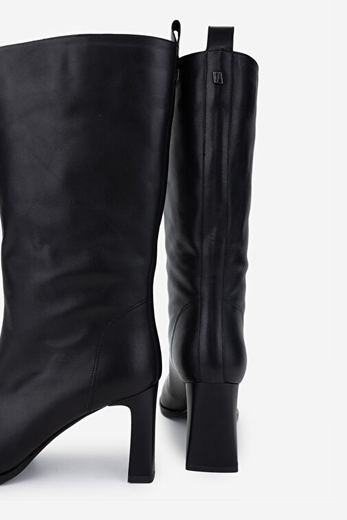 Valmenti Kadın . Siyah Deri Topuklu Çizme - Görsel 5