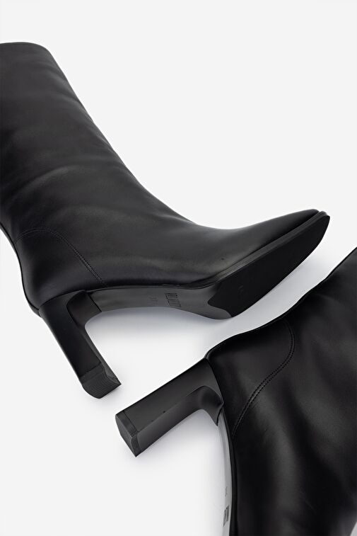 Valmenti Kadın . Siyah Deri Topuklu Çizme - Görsel 6