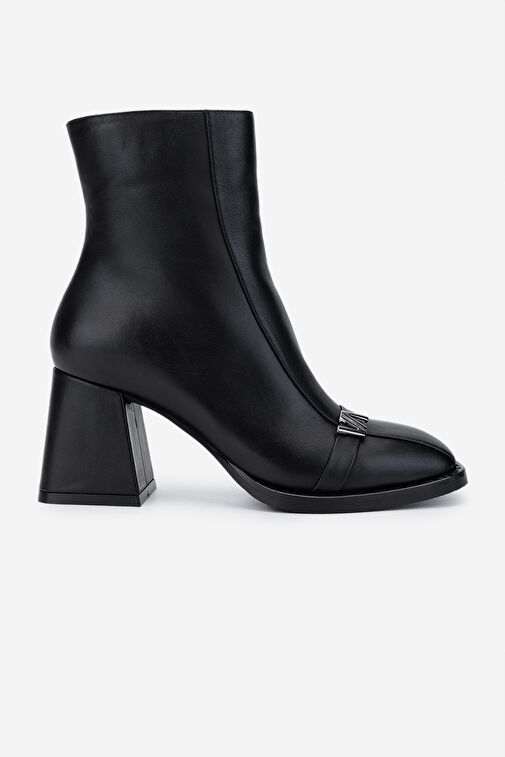 Valmenti Kadın . Siyah Deri Topuklu Bot - Görsel 2
