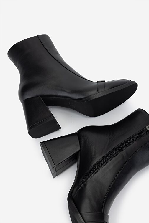 Valmenti Kadın . Siyah Deri Topuklu Bot - Görsel 6