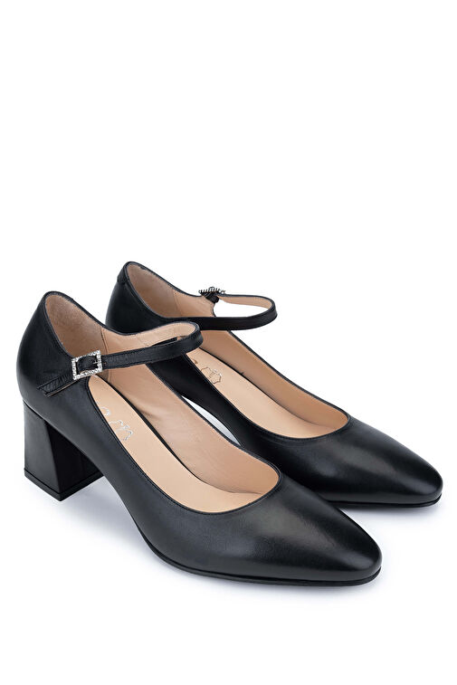 Tamer Tanca Siyah Kadın Deri Topuklu Ayakkabı 1055 2703 BN AYK SK24-25 - Görsel 3