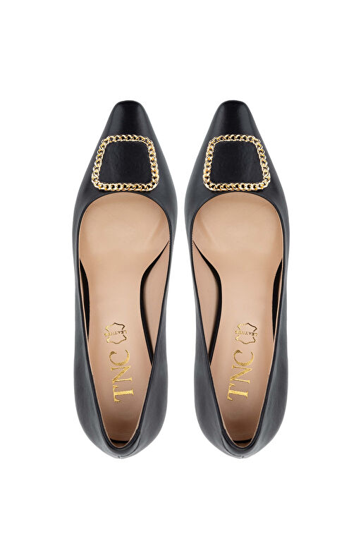 Tamer Tanca Siyah Kadın Deri Stiletto 1055 2389 BN AYK SK24-25 - Görsel 7